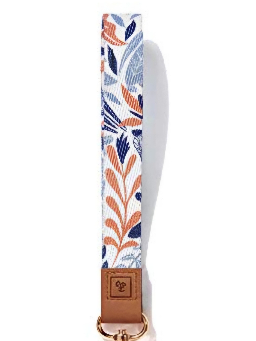 New Floral Wristlet Keychain - Blue & Orange